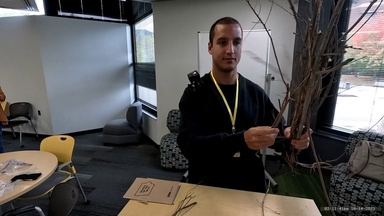 An Unbound member prepares a demonstration 